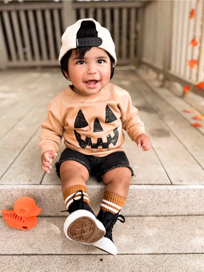 Pumpkin Smiley Pullover