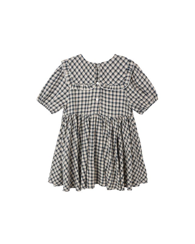 Navy Check Camille Dress