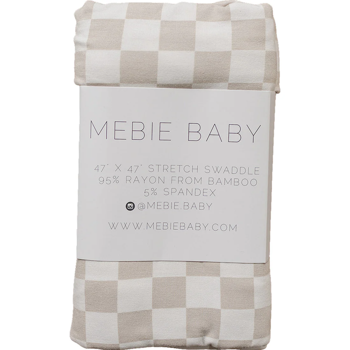 Taupe Checkered Bamboo Swaddle