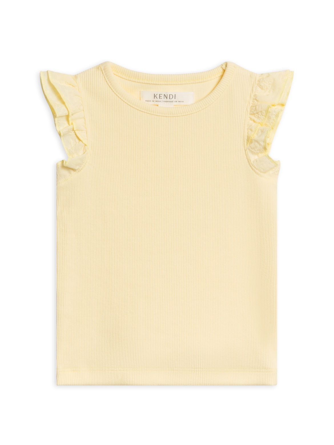 Butter Daphne Ribbed Ruffle Tank