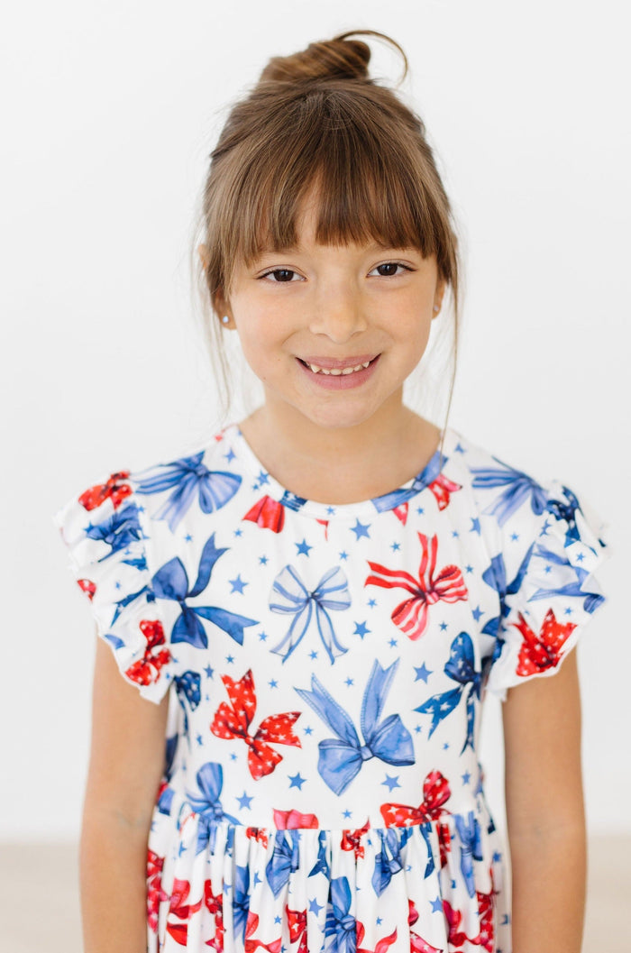 Red, White and Bow Twirl Dress