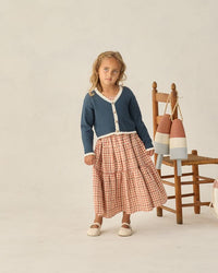 Poppy Gingham Tiered Midi Skirt