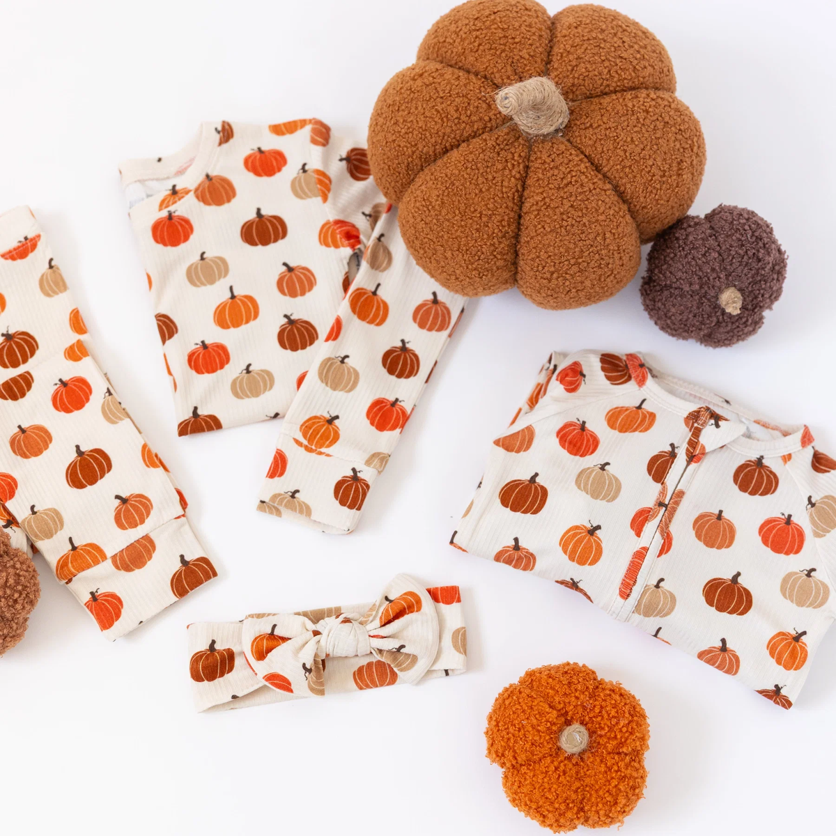 Big Pumpkins Small Ribbed Pajama Set