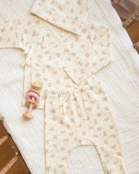 Flower Field Wrap Top + Footed Pant Set