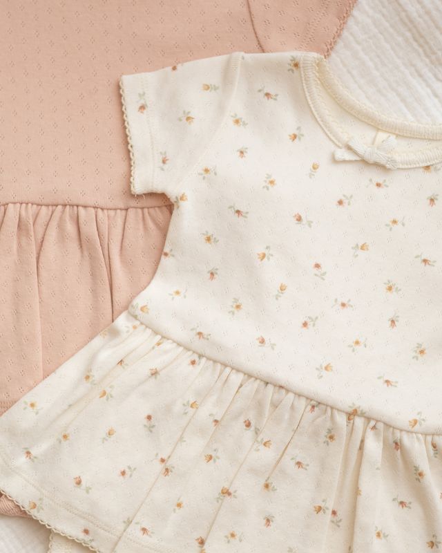 Petit Fleur Pointelle Skirted Bodysuit Dress