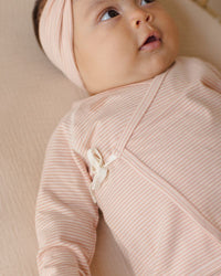 Melon Stripe Wrap Top + Footed Pant Set