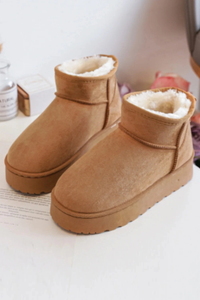 Camel Fur Ankle Boots