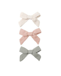 Rose + Fern + Natural Bow Clips