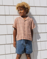 Poppy Gingham Lapel Collar Shirt