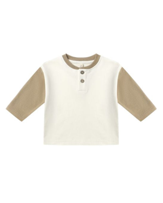 Gold Long Sleeve Henley Tee