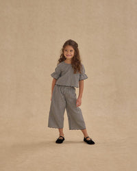 Black Gingham Wide Leg Pant