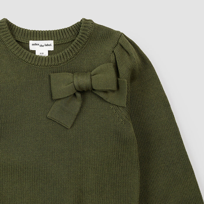 Moss Bow Knit Sweater