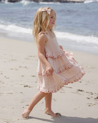 Petal Gingham Ruffled Swing Dress