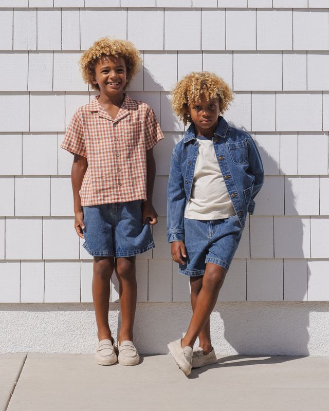 Poppy Gingham Lapel Collar Shirt