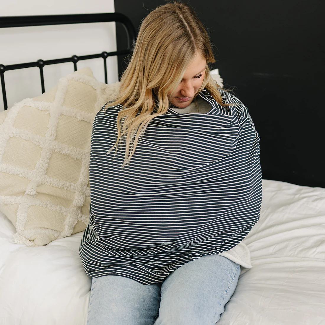 Navy Stripes Bamboo Multi-Use Cover