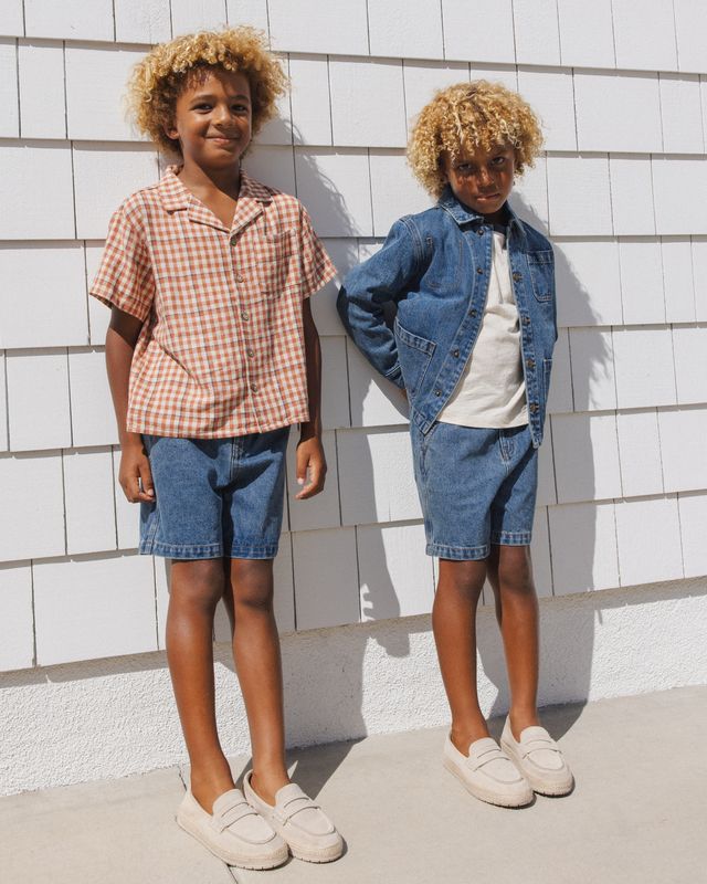 Poppy Gingham Lapel Collar Shirt