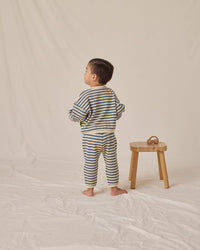 Ocean Stripe Waffle Slouch Set
