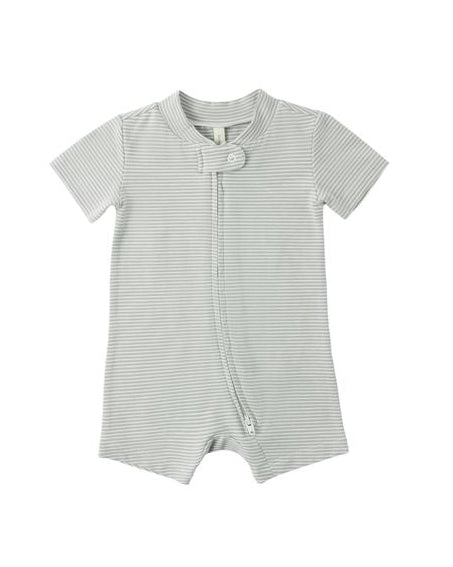 Striped baby romper on a white background