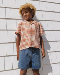 Poppy Gingham Lapel Collar Shirt