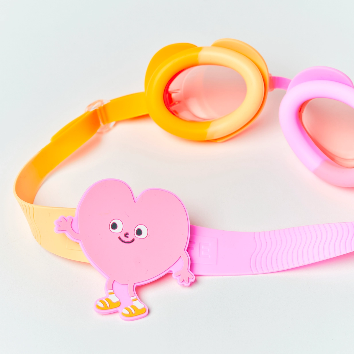 Pink Heart Kids Swimming Goggles