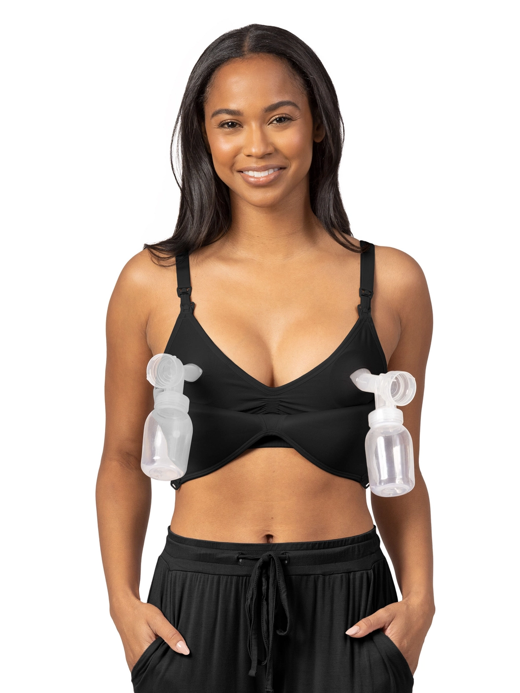 Black Contour Hands-Free Pumping + Nursing Bra