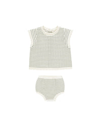 Sage Stripe Knit Baby Set