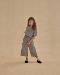 Black Gingham Wide Leg Pant