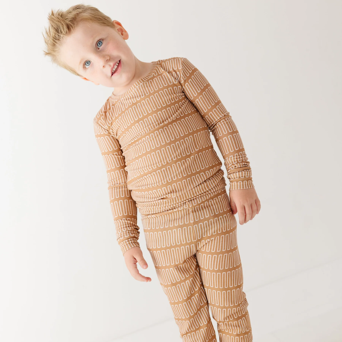 Neutral Lines Small Ribbed Pajama Set