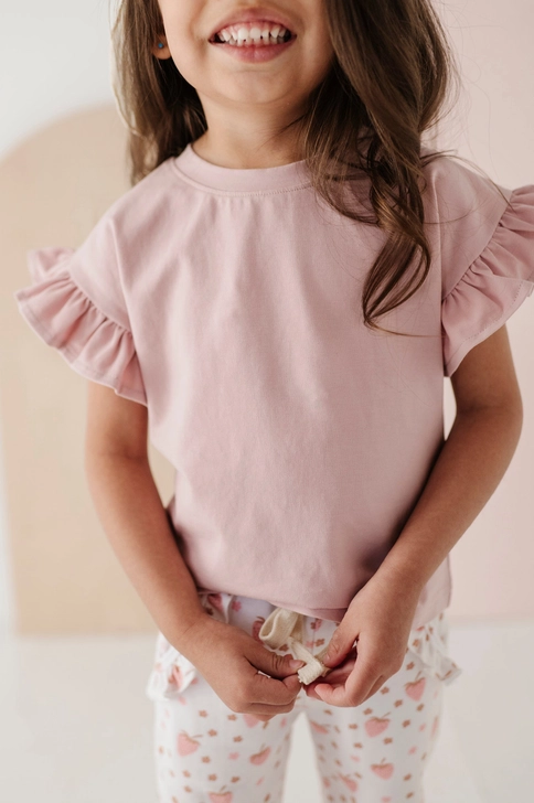 Mauve Ruffle Sleeve Top