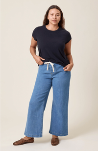 Drawstring Wide Leg Maternity Jean