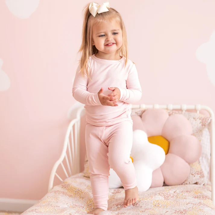 Ballet Pink Ribbed Bamboo Two-Piece Set