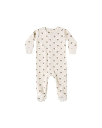 Holly Berry Velour Snap Footie