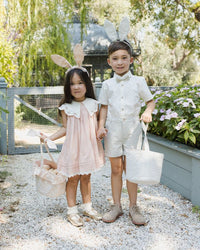 Sky Stripe Suspender Short