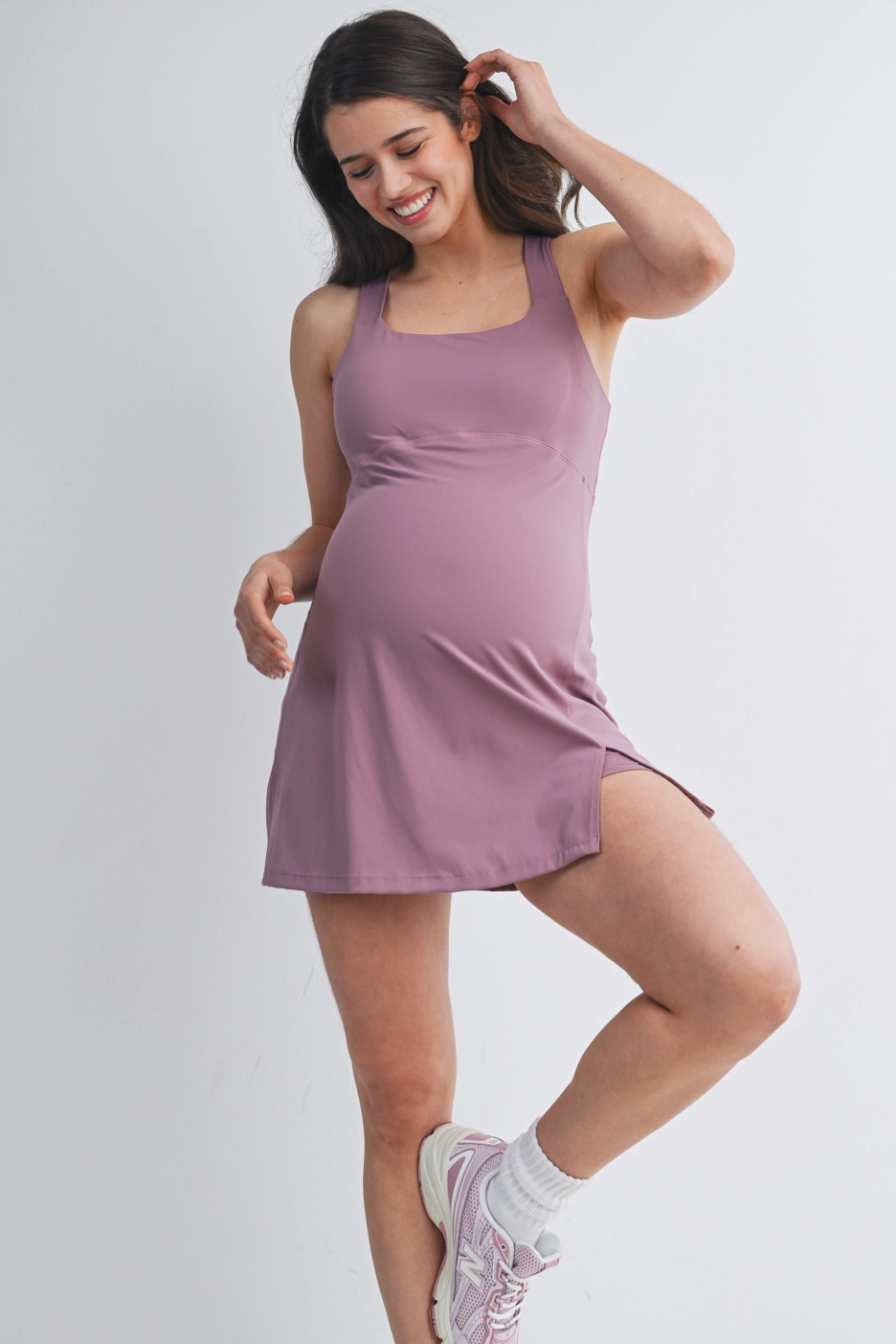 Mauve Maternity Tennis Dress