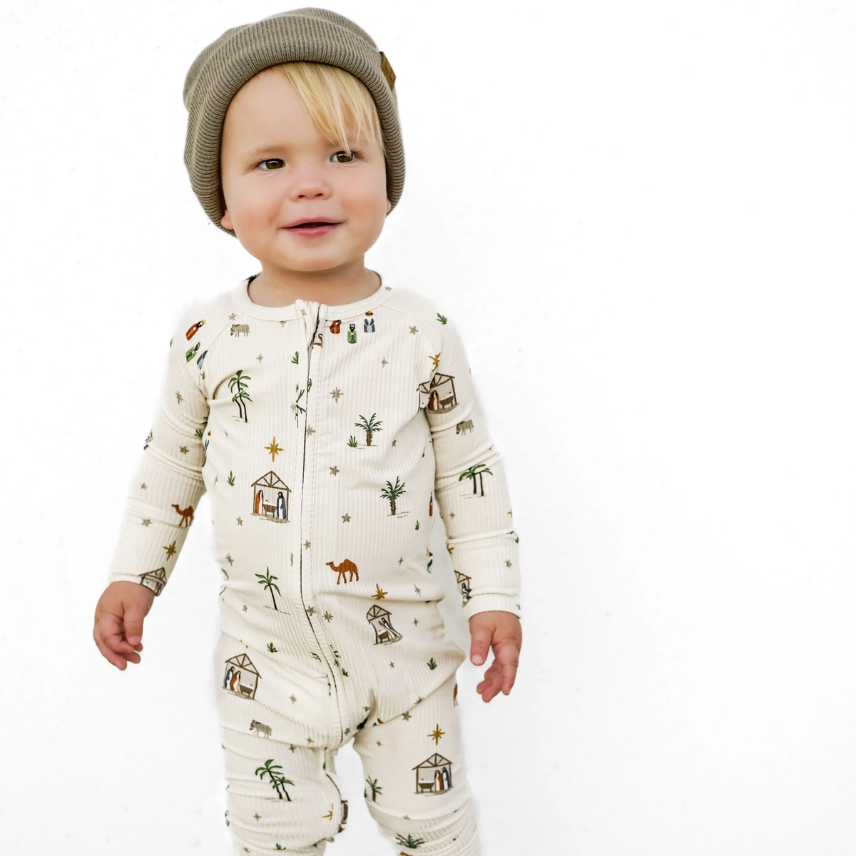 Nativity Bamboo Zip Romper