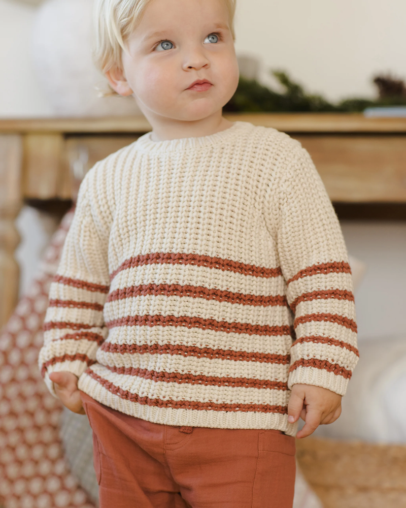 Cranberry Stripe Knit Sweater