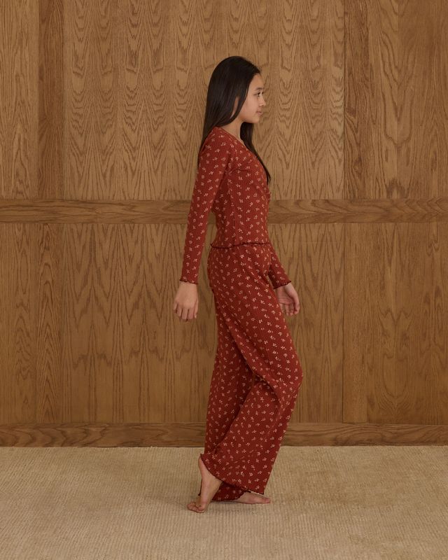 Tween Ruby Ditsy Ribbed Lounge Set