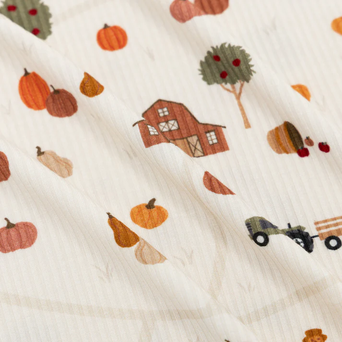 Pumpkin Patch Ribbed Bamboo Zip Romper