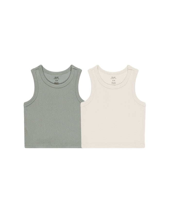 Eucalyptus + Natural Ribbed Tank Set