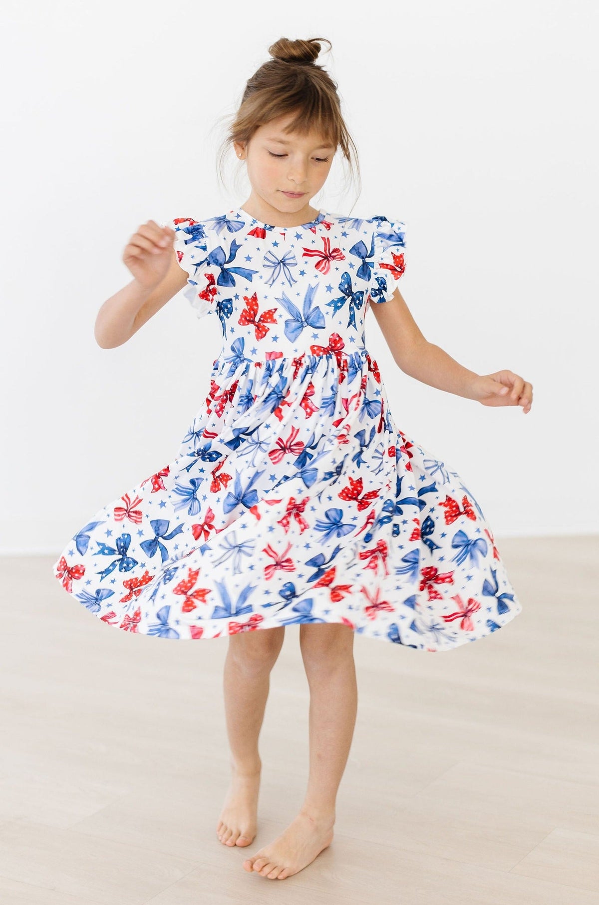 Red, White and Bow Twirl Dress