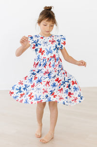 Red, White and Bow Twirl Dress