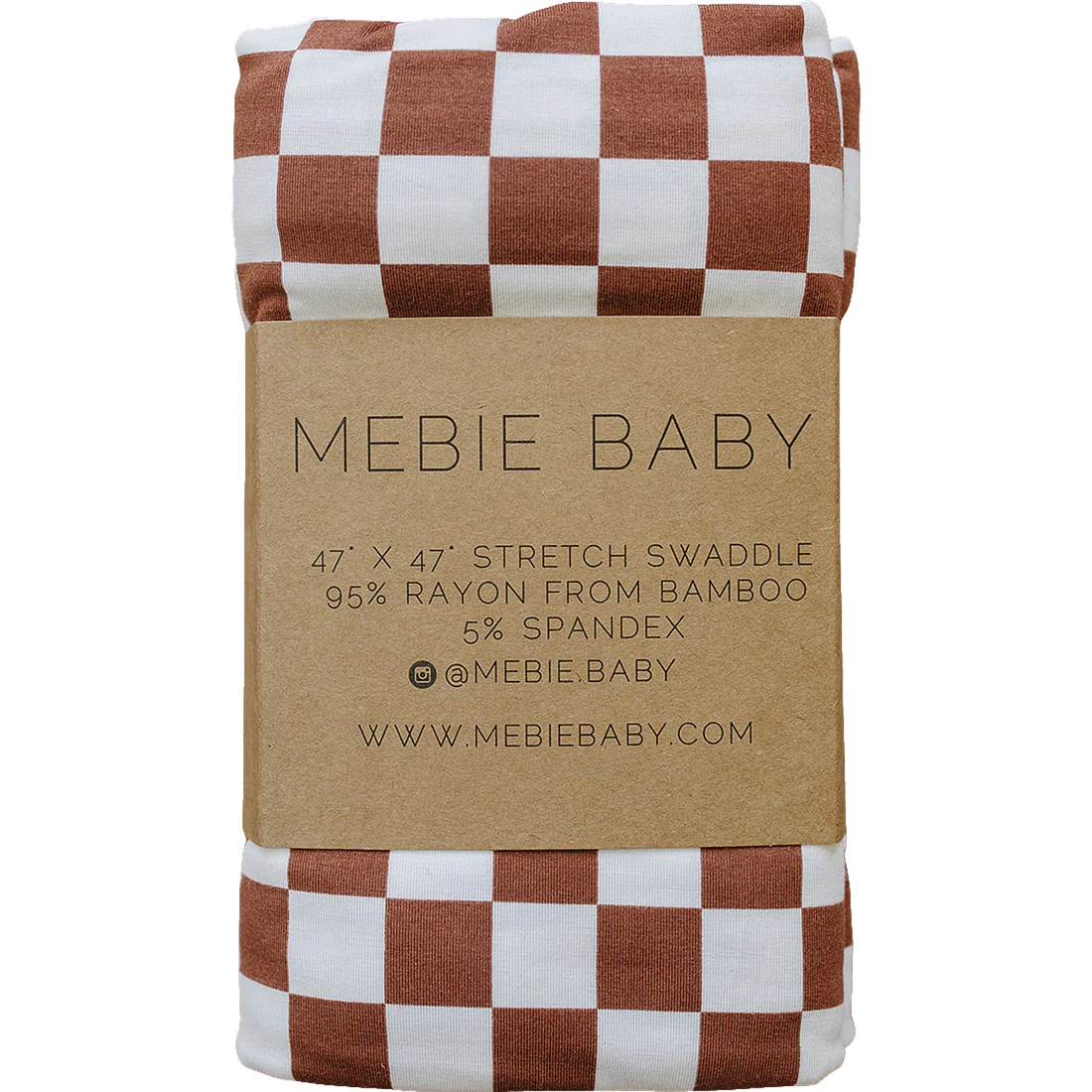 Rust Checkered Bamboo Swaddle