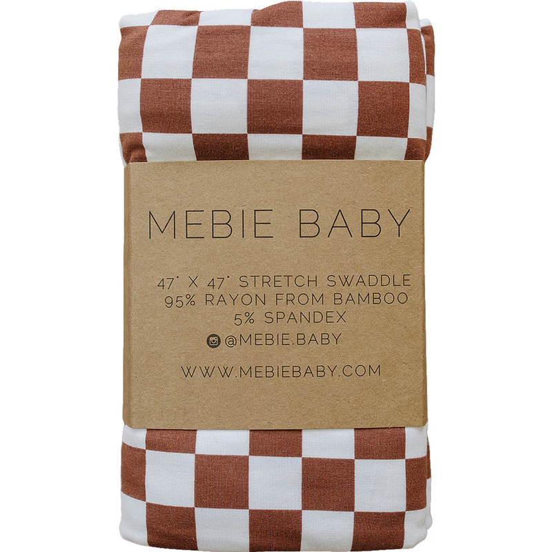 Rust Checkered Bamboo Swaddle