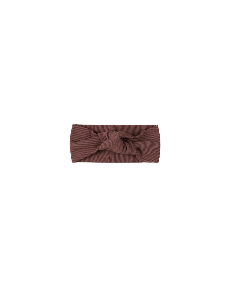 Plum Ribbed Knotted Headband