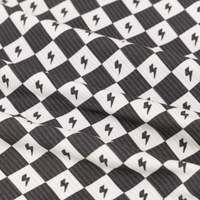Checkered Lightning Bolt Small Ribbed Zip Romper