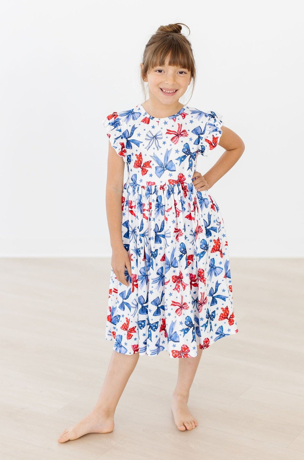 Red, White and Bow Twirl Dress