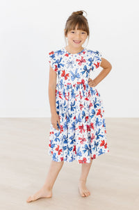 Red, White and Bow Twirl Dress
