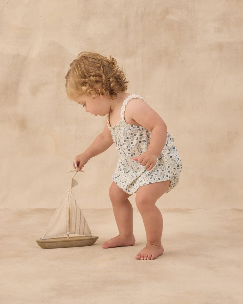 Blue Ditsy Modal Swing Top + Bloomer Set