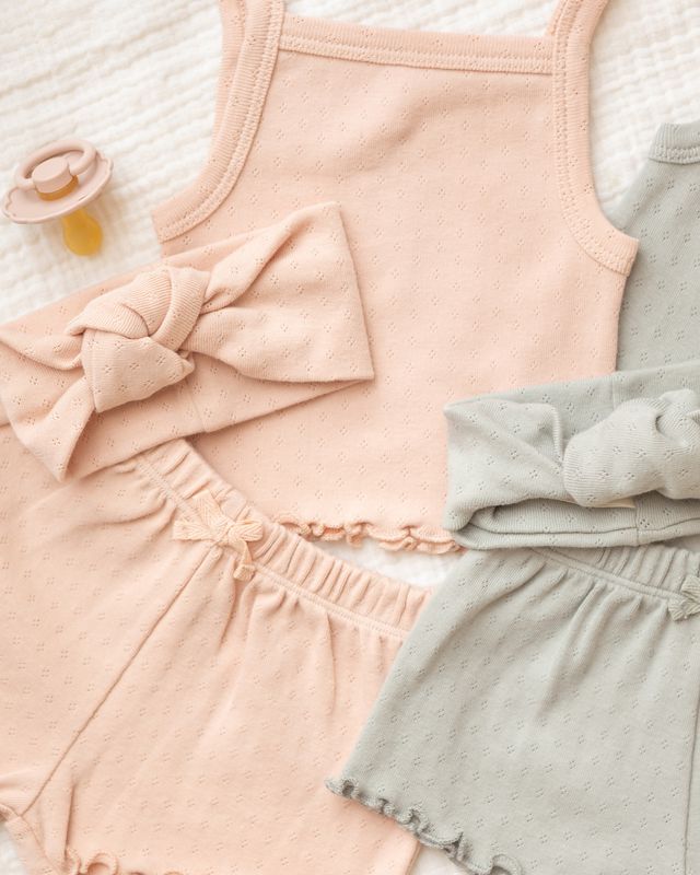 Sage Pointelle Tank + Shortie Set