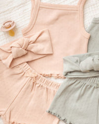 Sage Pointelle Tank + Shortie Set